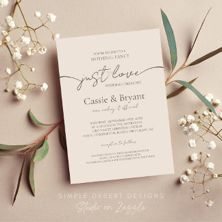 Modern Nothing Fancy Just Love Simple Wedding Invitation
