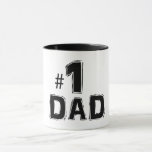 Modern Number 1 Dad Script Mug<br><div class="desc">Perfect Mug to celebrate your dad this Father's Day! Design features simple modern script in black color. Customize further by adding additional text or photos.</div>