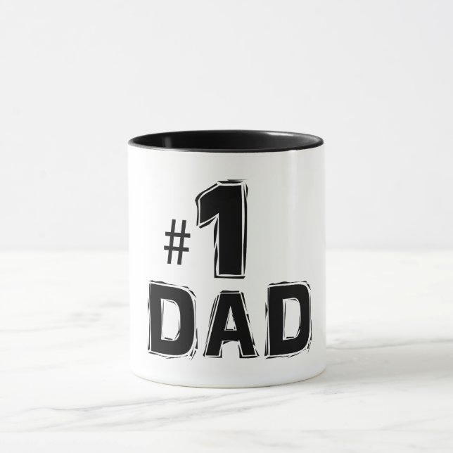 Modern Number 1 Dad Script Mug (Center)