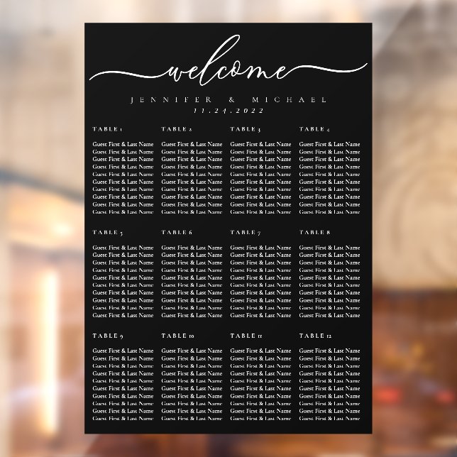 Modern numbers for table Welcome to the wedding Window Cling (Sheet 2)