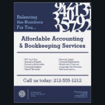 Modern Numbers Logo II Accountant Flyer<br><div class="desc">Coordinates with the Modern Numbers Logo II Accountant Business Card Template by 1201AM. This professionally designed flyer template perfectly coordinates with the matching business cards and stationery for an elevated aesthetic for your accounting or financial services business. An abstract circle of numbers creates a unique logo and brand identity for...</div>