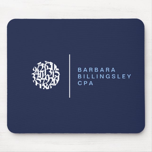 Modern Numbers Logo II Accountant Mouse Mat (Front)