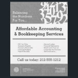 Modern Numbers Logo Linen Accountant Flyer<br><div class="desc">This professionally designed flyer template perfectly coordinates with the matching business cards and stationery for an elevated aesthetic for your accounting or financial services business. An abstract circle of numbers creates a unique logo and brand identity for your business. Customise the fields with your own promotion or offering. Logo design...</div>