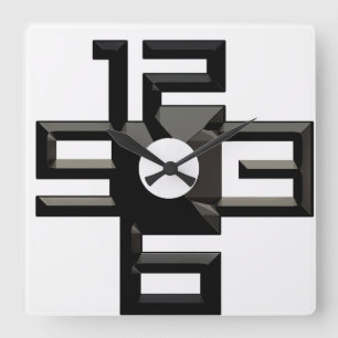 Modern numbers square wall clock