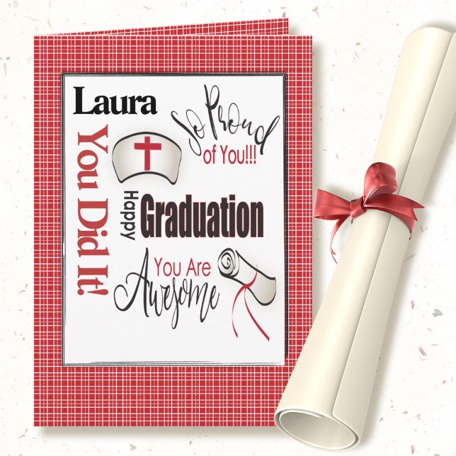 Modern Nurse Graduation Card to Personalize (Creator Uploaded)