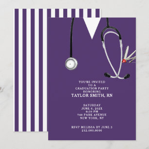 Modern Nurse Graduation Party Invitation
