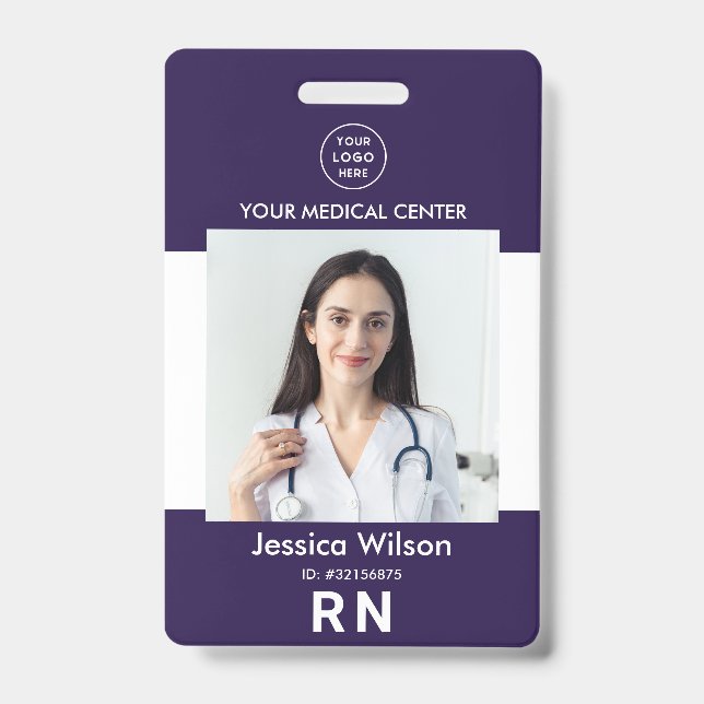 Modern Nurse ID Medical Employee Staff Badge (Front)
