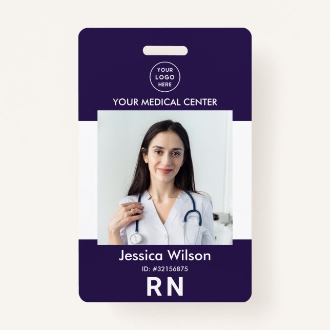 Modern Nurse ID Medical Employee Staff Badge ID Badge (Front)