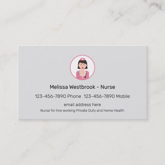 Modern Nurse Medical Business Cards (Front)