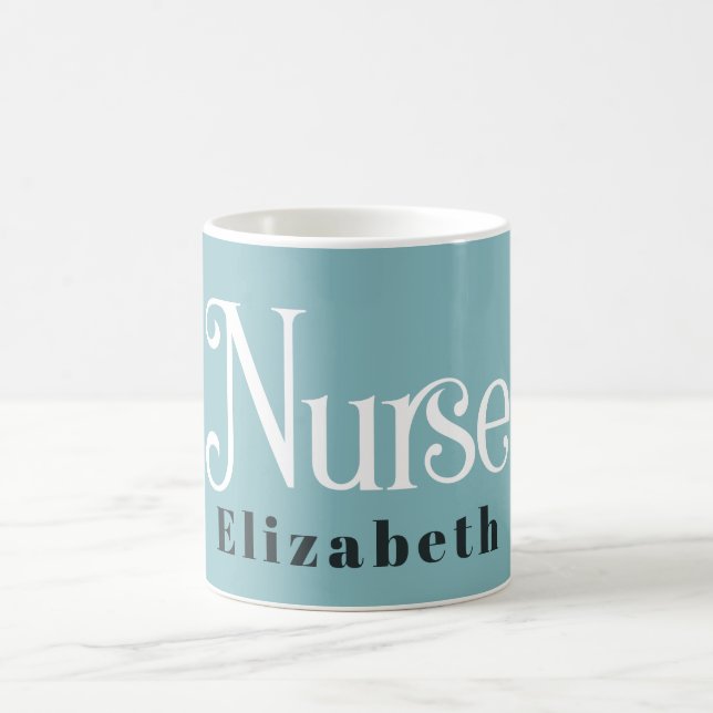 Modern Nurse Practitioner Medical Job Monogram Coffee Mug (Center)