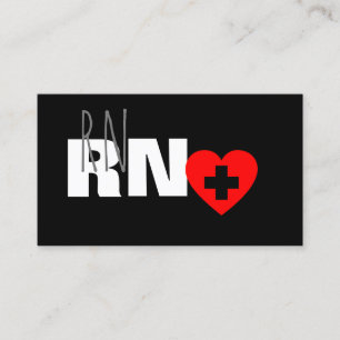 Modern Nurse Red Heart Standard Business Card