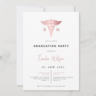 Modern Nursing School Graduation Party Invitation