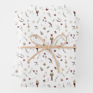 Modern Nutcracker Ballerina Mouse King Christmas  Wrapping Paper Sheet