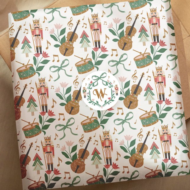 Modern Nutcracker Christmas Bow Ribbon Music Tissue Paper (Modern Nutcracker Christmas Bow Ribbon Music Tissue Paper)