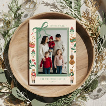 Modern Nutcracker Christmas Bow Ribbon Photo Frame