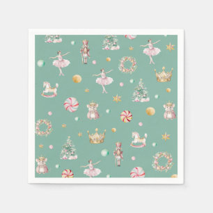 Modern Nutcracker Girls Birthday Party Napkin