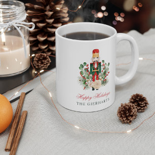 Modern Nutcracker Happy Holidays Christmas Coffee Mug