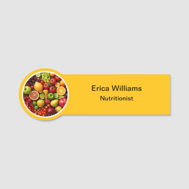 Modern Nutritionist Dietician Theme Name Tags (Front)