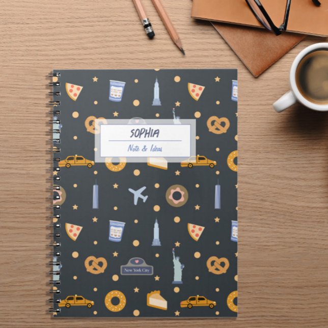 Modern NYC pattern dark grey Spiral Notebook (Creator Uploaded)