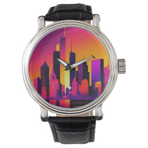 Modern NYC Skyline Graphic Watch