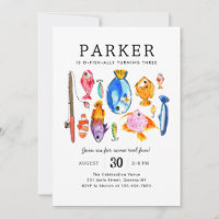 Modern O-Fish-al Reel Fun Fish Fishing Birthday