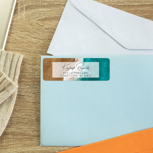 Modern Ocean Beach Classy Script Return Address