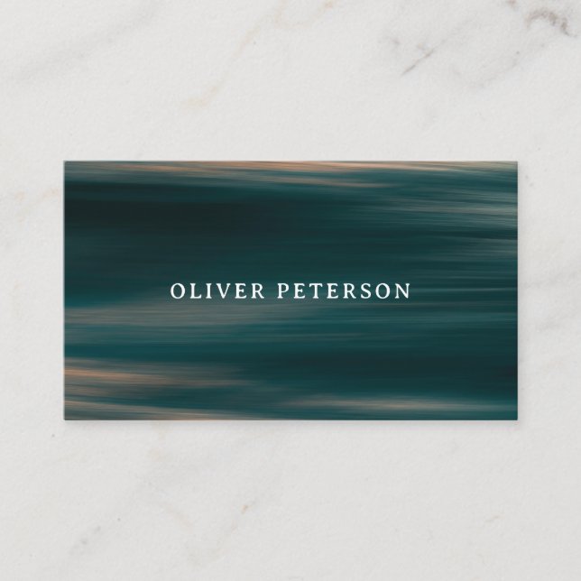 Modern ocean beachy blue business card (Front)