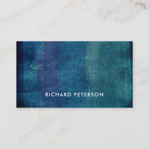 Modern ocean beachy blue business card