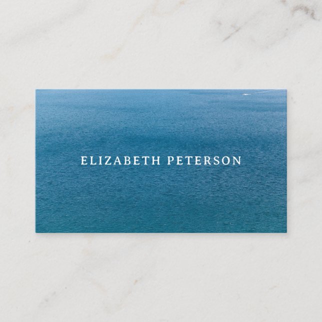 Modern ocean beachy blue business card (Front)