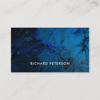 Modern ocean beachy blue business card
