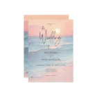 Modern Ocean Sunset Watercolor Beach Wedding