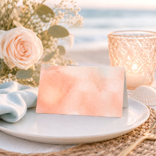 Modern Ocean Sunset Watercolor Beach Wedding Place Card