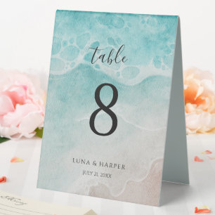 Modern Ocean Tide Watercolor Beach Wedding