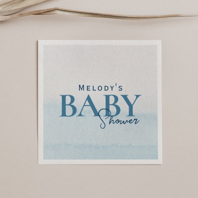 Modern Ocean Watercolor Baby Shower Napkins (Creator Uploaded)
