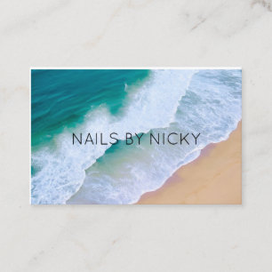 Modern Ocean Wave Business Card – Minimal Beach 