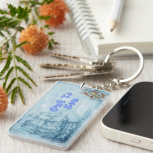 Modern Ocean Weather Key Ring