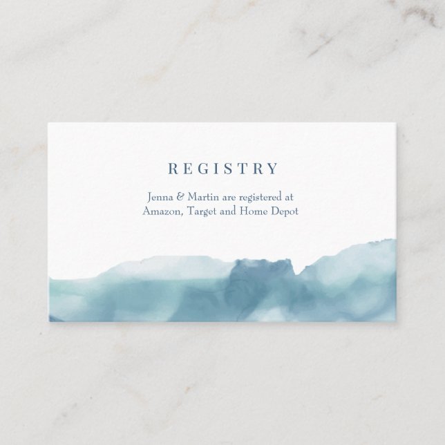 Modern Ocean Wedding Registry or Information Card (Front)