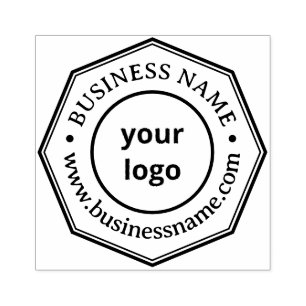 Modern Octagon Geometric Custom Business Logo  Rubber Stamp