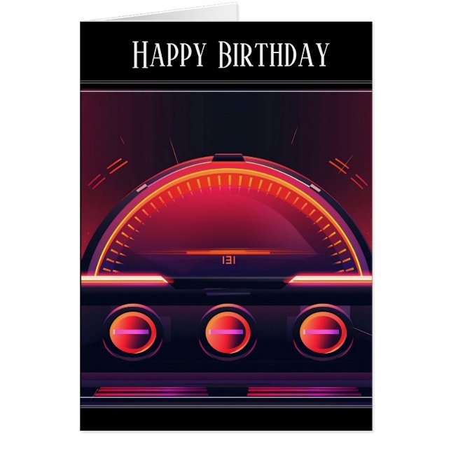 Modern Odometer Greeting Card (Front)