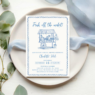 Modern Off the Market Farmers Bridal Shower Invitation