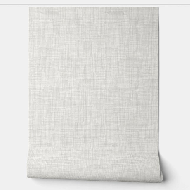Modern Off White Home Office Linen Look Texture Wallpaper (Unrolling)