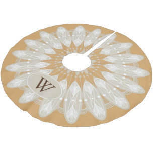 Modern Off-white Lace Personalised Brushed Polyester Tree Skirt