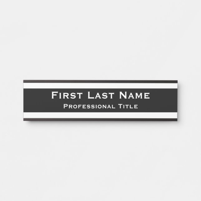 Modern Office Door Sign Signs Black and White (Front)
