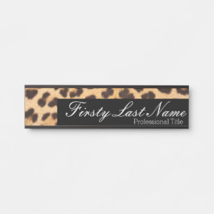 Modern Office Door Sign Signs Leopard Print