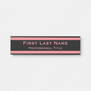 Modern Office Door Sign Signs Pink Name Plate