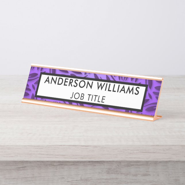 Modern Office Employee Custom Desk Name Plate (Front)