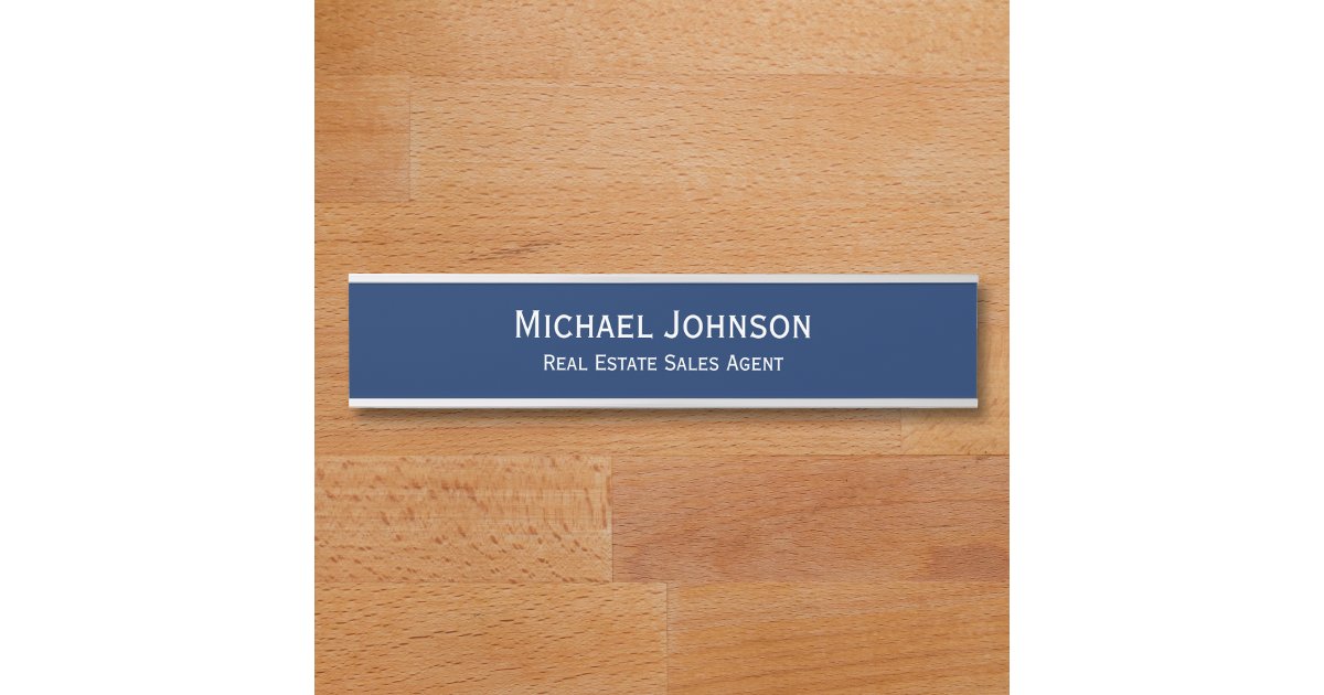Modern Office Firm Name Plate Job Title Door Sign | Zazzle