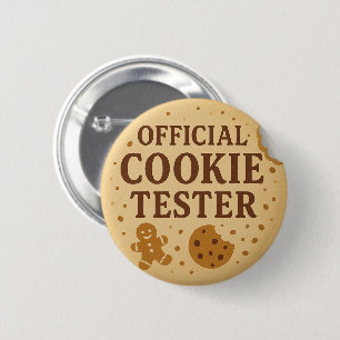 Modern Official Cookie Tester Funny Christmas  6 Cm Round Badge