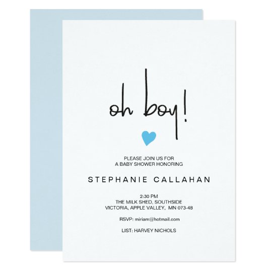boy oh boy baby shower invitations