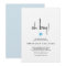 Modern Oh Boy Blue Heart Baby Shower Invitation